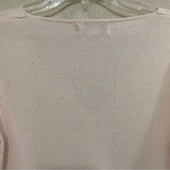 STEPHANIE PARKS SWEATER WOMEN’S MP PASTEL PINK V-NECK CARDIGAN DETAILED. - Picture 5 of 10